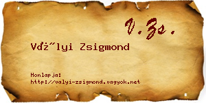 Vályi Zsigmond névjegykártya